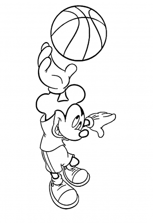 Free Printable Basketball Mickey Mouse Coloring Page, Sheet and Picture for  Adults and Kids (Girls and Boys) - Babeled.com