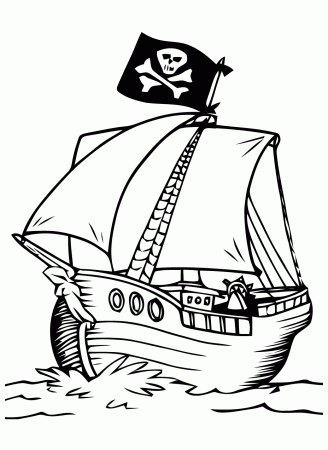 Pirates boat - Pirates Coloring pages for kids to print & color