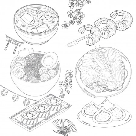 Printable Japanese Food Coloring Page ...