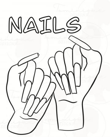 Nails Coloring Page, Paint and Sip Art ...