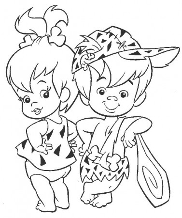 Pebbles and bam bam | Cartoon coloring pages, Disney coloring pages,  Coloring books