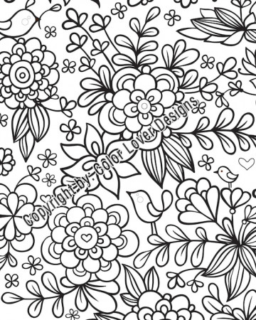 Flower Coloring Pages Printable: Beautiful of Flowers to - Etsy