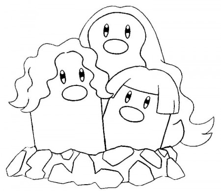 Alolan Dugtrio Coloring Page - Free Printable Coloring Pages for Kids