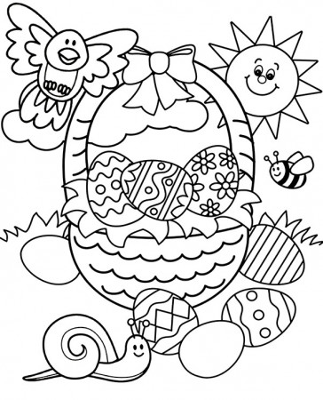 Easter basket coloring sheet to print