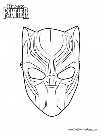 Black Panther Mask Coloring Page - Free Printable Coloring Pages for Kids