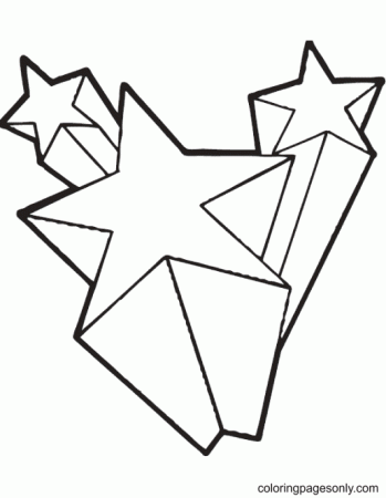 3D Shooting Stars Coloring Pages - Star Coloring Pages - Coloring Pages For  Kids And Adults