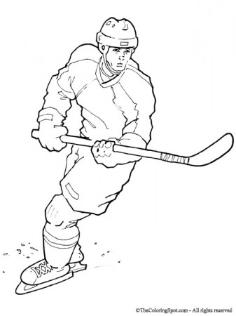 Hockey Player Coloring Page | Audio Stories for Kids | Free Coloring Pages  | Colouring Printables
