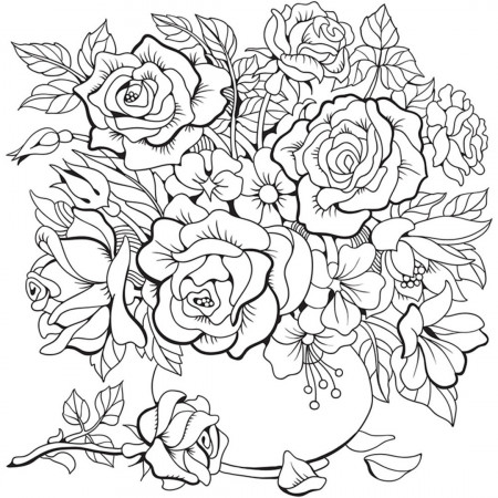 44 Flower Coloring Pages Floral Adult Coloring Pages - Etsy