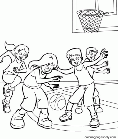 Friendly Match Coloring Pages - Basketball Coloring Pages - Coloring Pages  For Kids And Adults