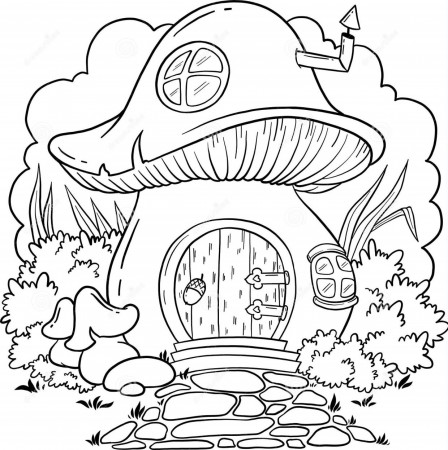 Get Creative with Mushroom House Coloring Pages | GBcoloring