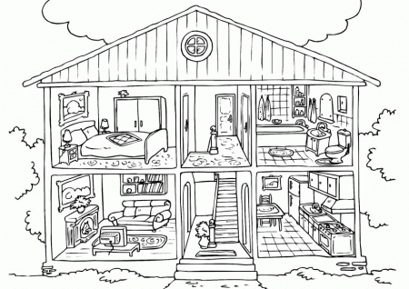 Printable House Coloring Page - Toyolaenergy.com