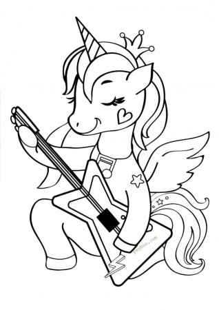 The Cutest Rockstar Unicorn Coloring Page ⋆ Free Print PDF