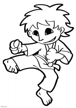 Coloring page karate - img 26049. | Karaté