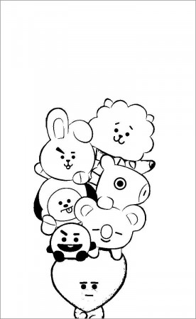 Free Bt21 Coloring Pages - ColoringBay