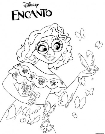 Coloriage Mirabel avec un papillon Encanto Disney à imprimer | Disney coloring  pages, Free coloring pages, Coloring pages