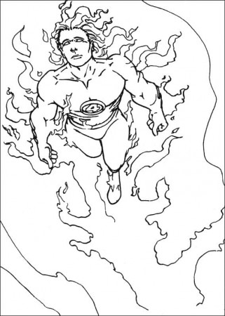 Human Torch from Fantastic Four Coloring Page - Free Printable Coloring  Pages for Kids
