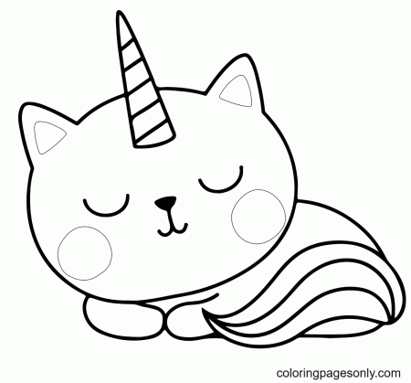 Cute Kitty Unicorn Coloring Pages - Unicorn Cat Coloring Pages - Coloring  Pages For Kids And Adults