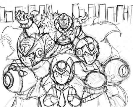 A resident evil megaman x WIP mash up work in progress. Ill be coloring it  this weekend. Then Doodles of the week. Axl was able to pay for his half of  the