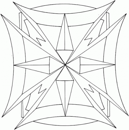 Geometric Coloring Page - Coloring Pages for Kids and for Adults