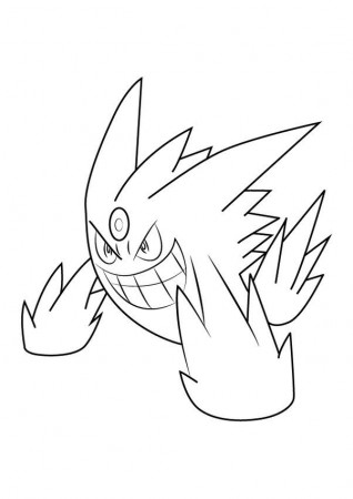 Pokemon Mega Gengar Coloring Pages - Free Pokemon Coloring Pages