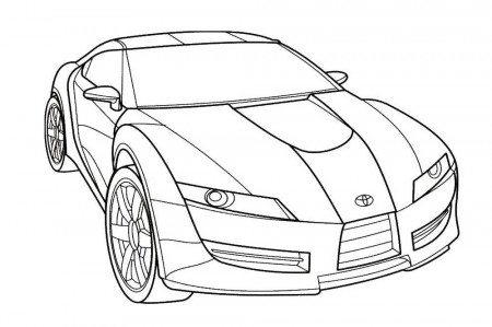 Coloring Book Sports car for race to print and online