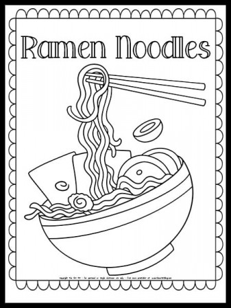 Free Printable Ramen Noodles Coloring Page - The Art Kit