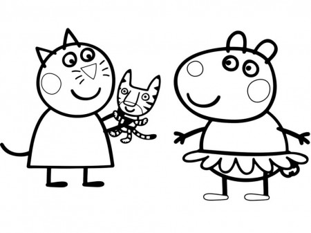 Candy cat and Suzy sheep coloring pages - Coloring pages