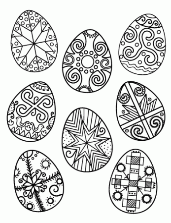 Free Ukrainian Easter Egg Coloring Page