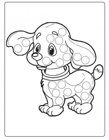 Puppy Dog Dot Marker Coloring Pages - Etsy