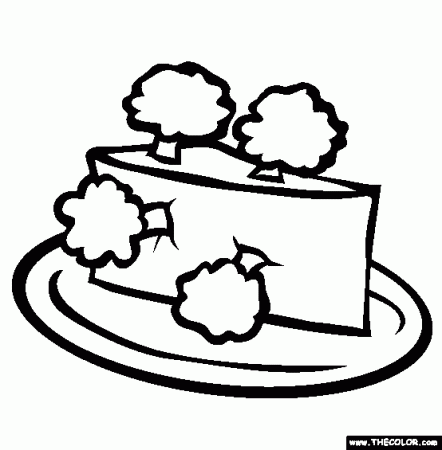 Broccoli Cheesecake Online Coloring Page