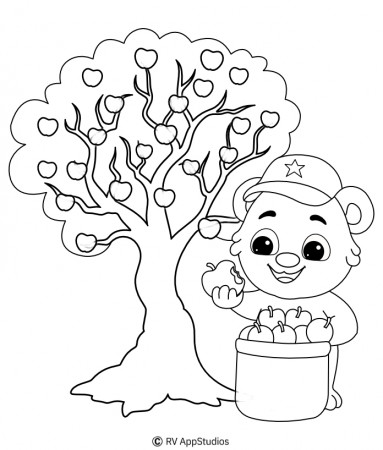 Apple Tree coloring pages for kids