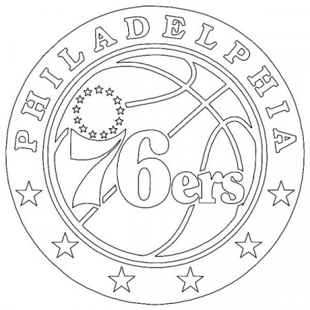 Philadelphia 76ers logo | Sports coloring pages, Free coloring pages, Sun  logo
