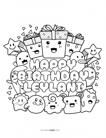Happy Birthday Leylani coloring page