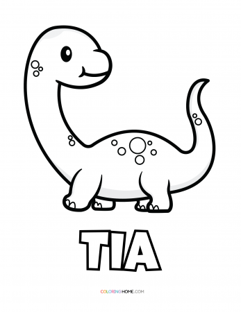 Tia dinosaur coloring page