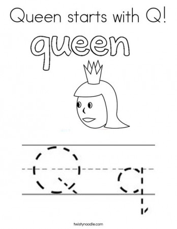Queen starts with Q Coloring Page - Twisty Noodle