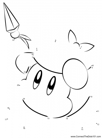 Bandana Waddle Dee Kirby dot to dot printable worksheet - Connect The Dots