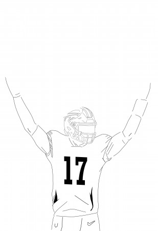 Minimalist Outline Sketch of Josh Allen Buffalo Bills - Etsy