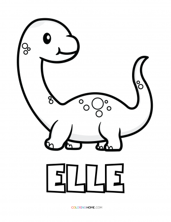 Elle dinosaur coloring page