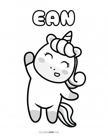 Ean unicorn coloring page