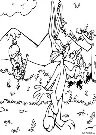 Coloring page : Bugs bunny and Elmer Fudd - Coloring.me