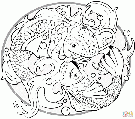 Fish and Hook coloring page | Free Printable Coloring Pages