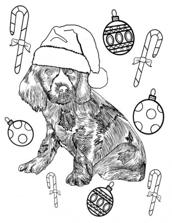 Minimalist Easy Christmas Dog Printable Coloring Pages for - Etsy