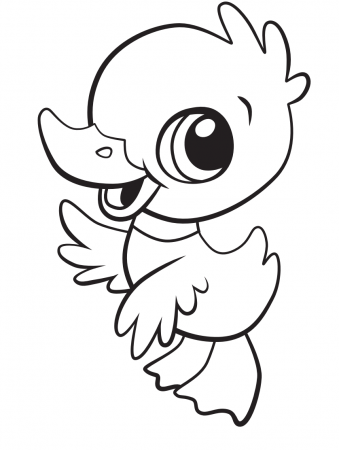 Cute Baby Duck Coloring Page - Free Printable Coloring Pages for Kids