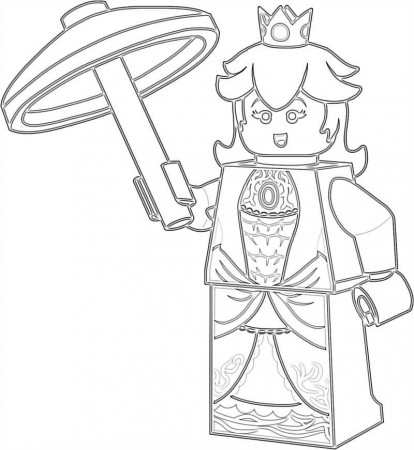 Lego Princess Peach Coloring Page - Free Printable Coloring Pages for Kids