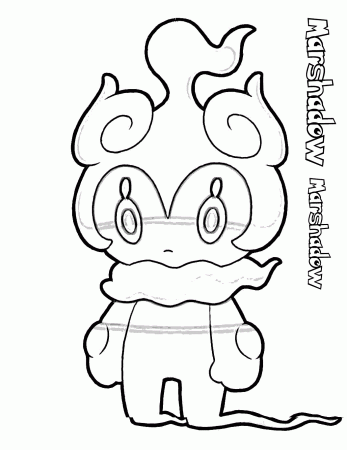 Cute Marshadow Coloring Page - Free Printable Coloring Pages for Kids