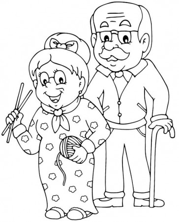 Printable coloring page with grandparents - Topcoloringpages.net