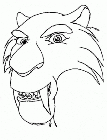 Animals Of The Ice Age: Diego the Saber Tooth Tiger coloring page
