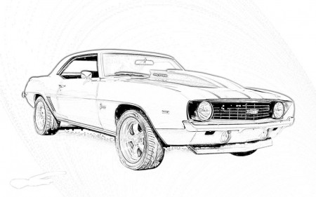 Muscle Car Coloring Page