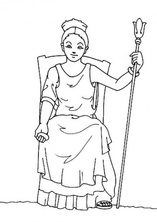 Hera from Greek Gods and Goddesses Coloring Page - NetArt