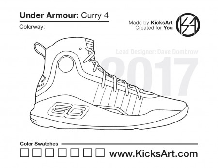 Under Armor Curry 4 coloring page